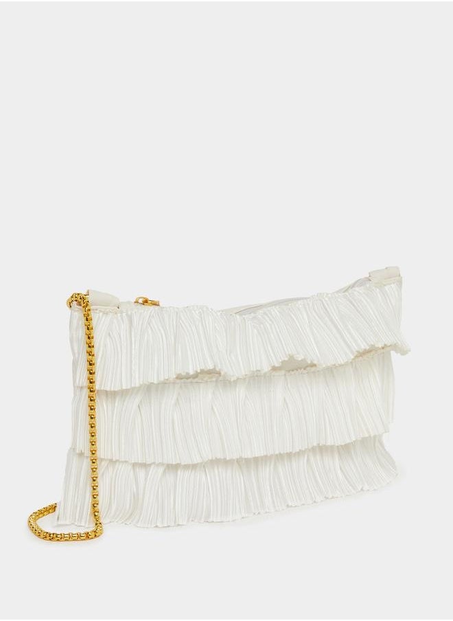 Styli Textured Layer Detail Chain Clutch Bag  - Image 1