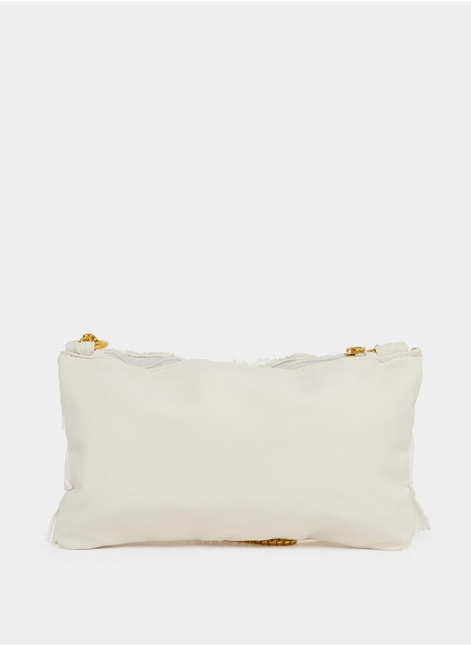 Styli Textured Layer Detail Chain Clutch Bag  - Image 5