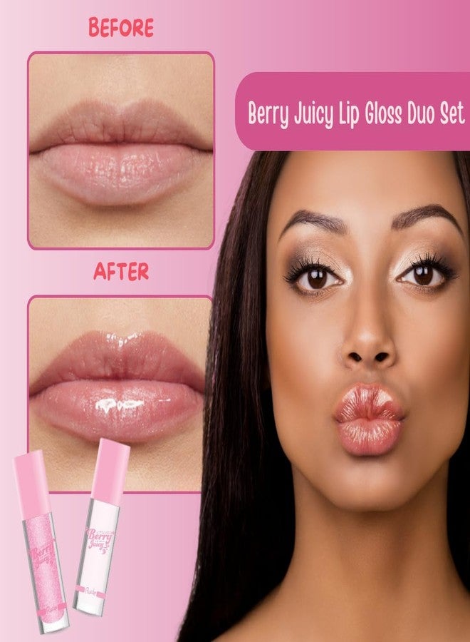 RUDE Cosmetics Berry Juicy Lip Gloss for Women, High Shine Lip Glosses Set, Moisturizing & Hydrating Lipgloss for Girls, Ideal for Day & Night Makeup Looks, Pure & Flirty - Image 3