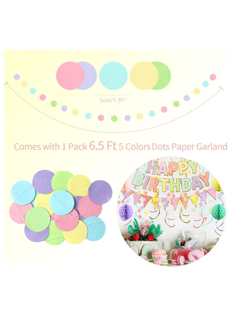 NANAO 17pcs Macaron Happy Birthday Banner & Decor Set - Party Pack with Honeycomb Balls & Swirls, Vibrant Garland for Memorable Celebrations - Image 5