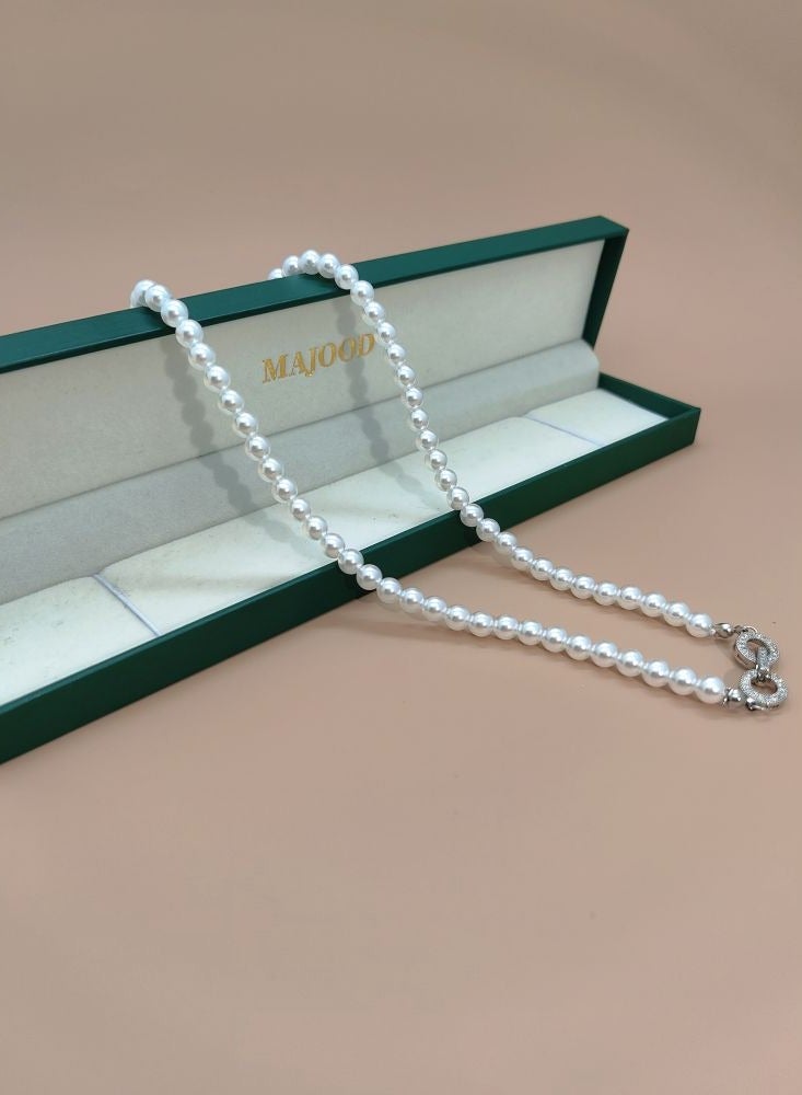 موجود عقد الترقوة من اللؤلؤ الكريستالي للنساء/6 ملم - Image 4