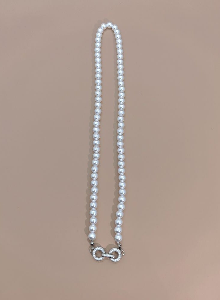 موجود عقد الترقوة من اللؤلؤ الكريستالي للنساء/6 ملم - Image 5