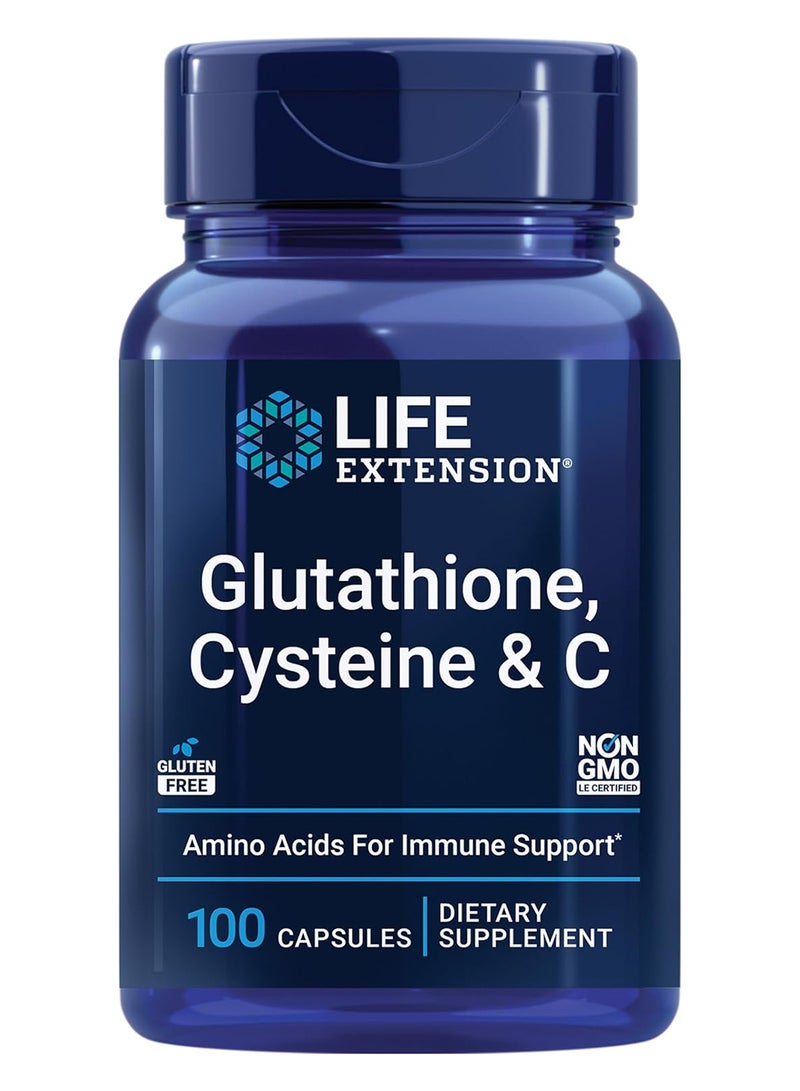 Life Extension Glutathione, Cysteine and C Supplement to Support Liver Health 100 veg Capsules - Image 1