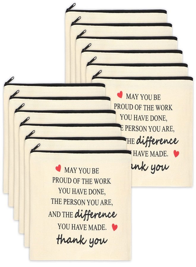 كوم مجموعة حقائب مكياج من 12 قطعة من كوم، هدية تقديرية ملهمة للنساء، مناسبة لزميلات العمل، والمعلمات، والممرضات، والموظفات، والعاملات الاجتماعيات، والمتطوعات. حقائب قماشية لمستحضرات التجميل، هدية مثالية لعيد الميلاد أو عند المغادرة (ملهمة). - Image 1