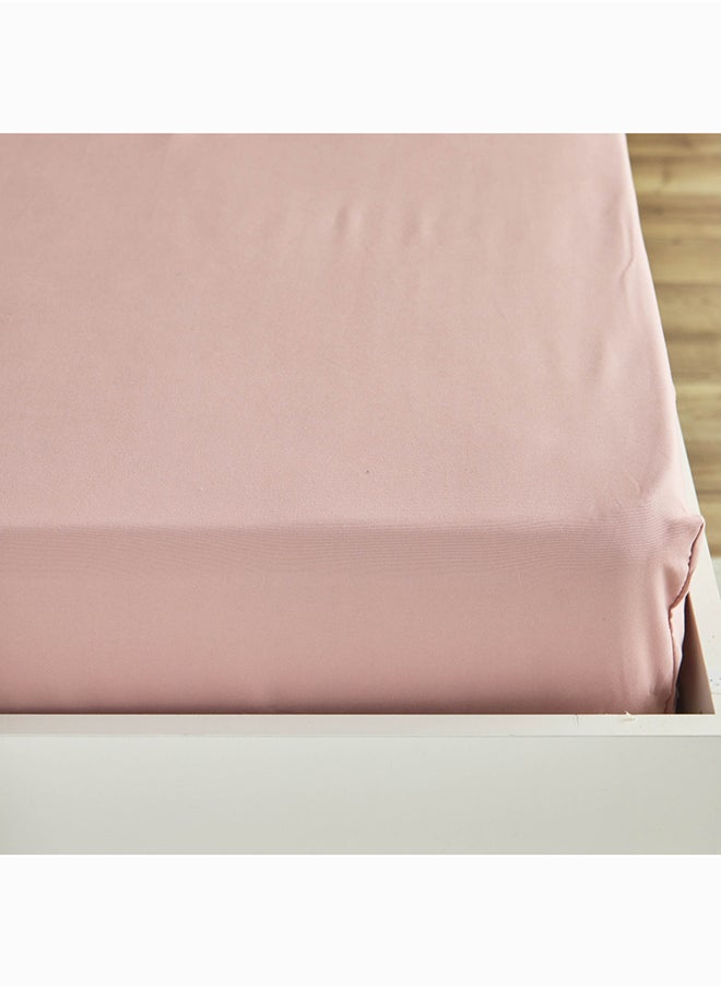 Derby Solid Microfibre Olympic Queen Fitted Sheet 200 x 25 x 160 cm