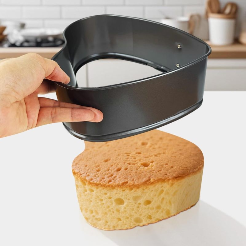 Non-Stick Bucket Mold 20cm Double-Layered Thickened Carbon Steel Cake Pan With Removable Locking Bottom - High-Temperature Food-Grade Coating For Pies Cheesecakes Dessert Cakes For Home Baking - Image 5