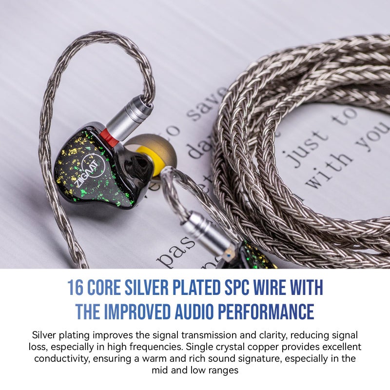 Linsoul Tripowin Zonie IEM Cable, 2m Long Earbud Cord, 16 Core Silver Plated Earphone Cable, in Ear Monitor Wire for Audiophile Musician (MMCX) - Image 4
