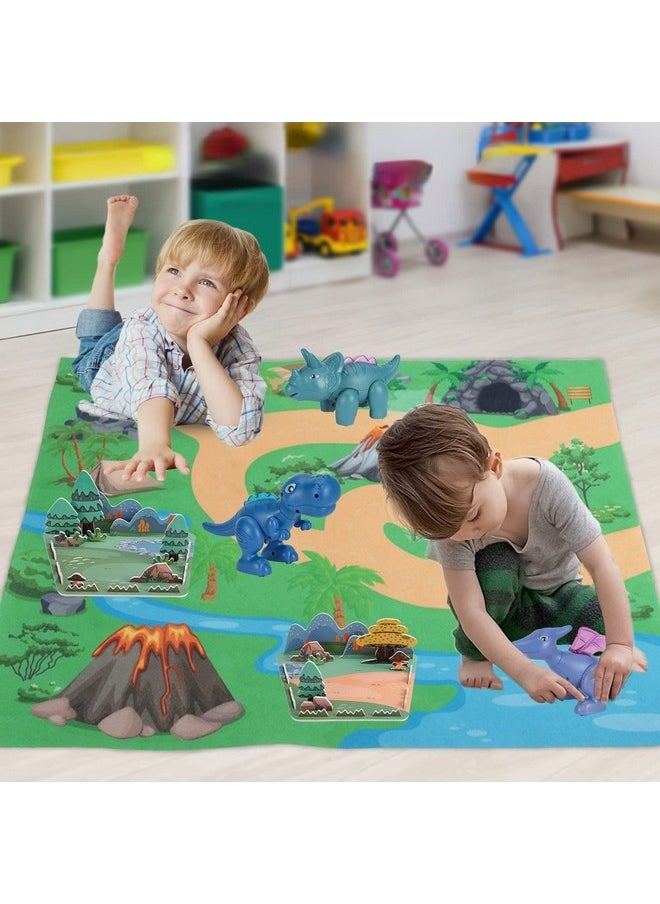 ThinkMax - Magnetic Dinosaur Toys For Kids 35 Take Apart Dinosaur Toys With Light Roar Sound Play Mat & Painting Kit Kids Trex Dinosaur Toys Christmas Birthday Gifts For Boys Girls 2 3 4 5 Year Old - Image 1