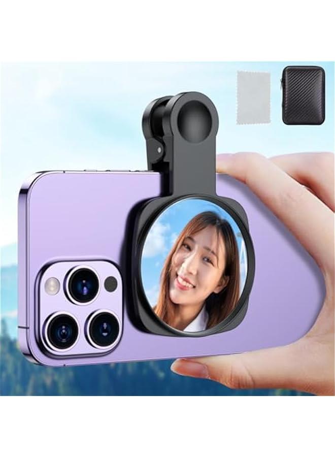 Captaintech Clip Selfie Mirror for Phone Back Camera - Live Streaming, Vlogging, HD Reflective Clip Compatible With iPhone Rear Camera, 2.36