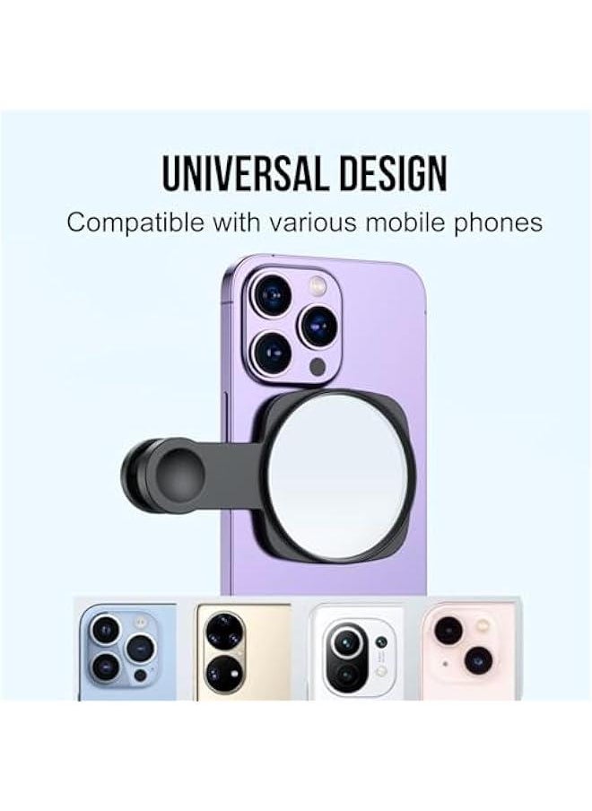 Captaintech Clip Selfie Mirror for Phone Back Camera - Live Streaming, Vlogging, HD Reflective Clip Compatible With iPhone Rear Camera, 2.36  - Image 3