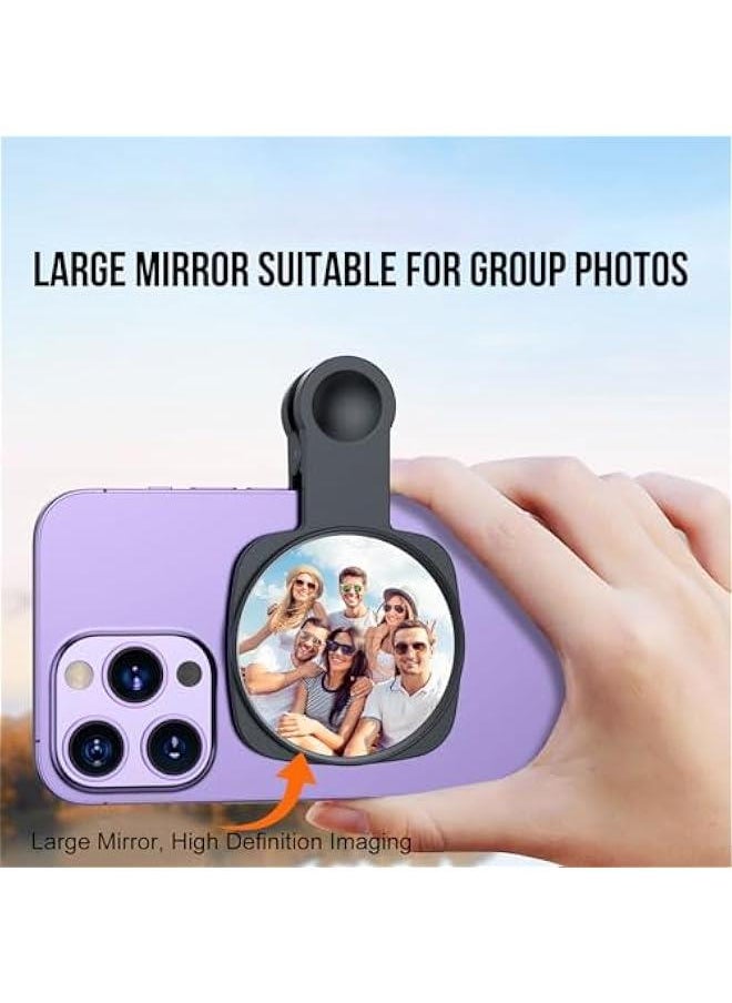 Captaintech Clip Selfie Mirror for Phone Back Camera - Live Streaming, Vlogging, HD Reflective Clip Compatible With iPhone Rear Camera, 2.36  - Image 4