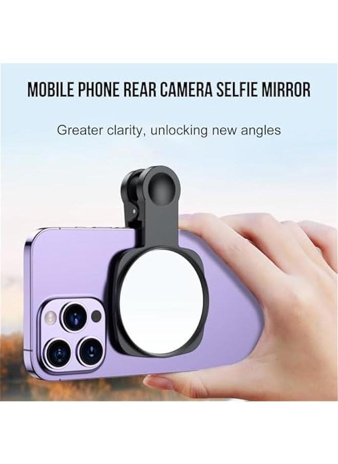 Captaintech Clip Selfie Mirror for Phone Back Camera - Live Streaming, Vlogging, HD Reflective Clip Compatible With iPhone Rear Camera, 2.36  - Image 5