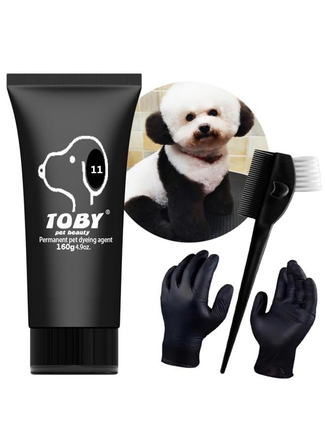 Dog hair dye completely non-toxic pet special dye paste dog hair dye DIY animal beauty permanent dye paste 4.93oz (Black—11) - Image 2
