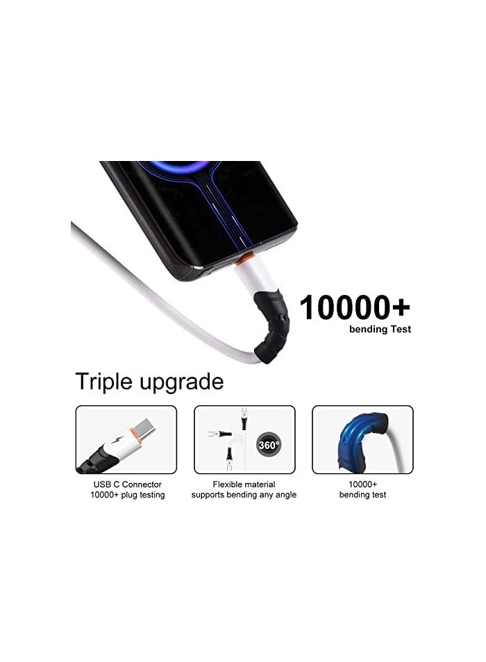 كابل SDBAUX USB A متعدد 4 في 1 سلك شاحن مزدوج للهاتف من النوع C، كابل شحن سريع 3A متوافق مع معظم الهواتف المحمولة والأجهزة اللوحية الإلكترونية [4FT/أبيض عاجي] - Image 3