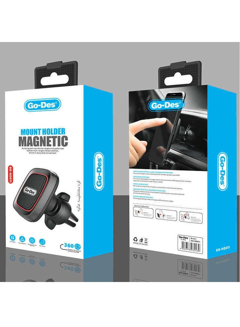GO-DES Magnetic Vehicle Phone Holder (GD-HD611 ) - Image 2