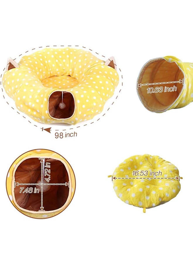 Mumoo Bear Cat Tube And Tunnel With Central Mat Yellow ‎31 x 26.2 x 13.4cm - Image 3