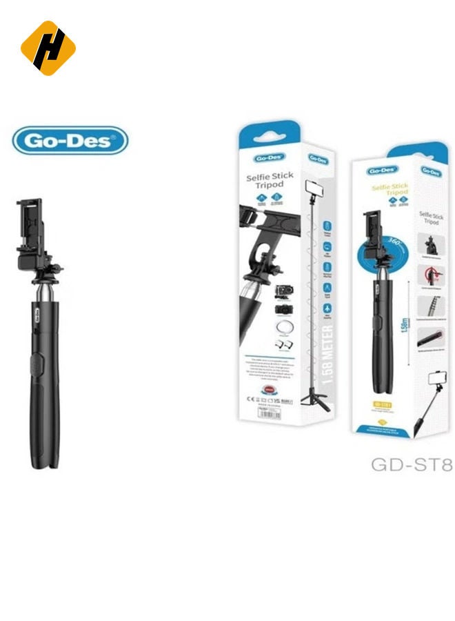 HuHa "Wireless Selfie Stick Tripod with Telescopic Stand – Camera & Phone Holder for Outdoor Photography and Selfies" - Image 1