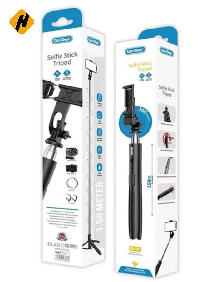 HuHa "Wireless Selfie Stick Tripod with Telescopic Stand – Camera & Phone Holder for Outdoor Photography and Selfies" - Image 2