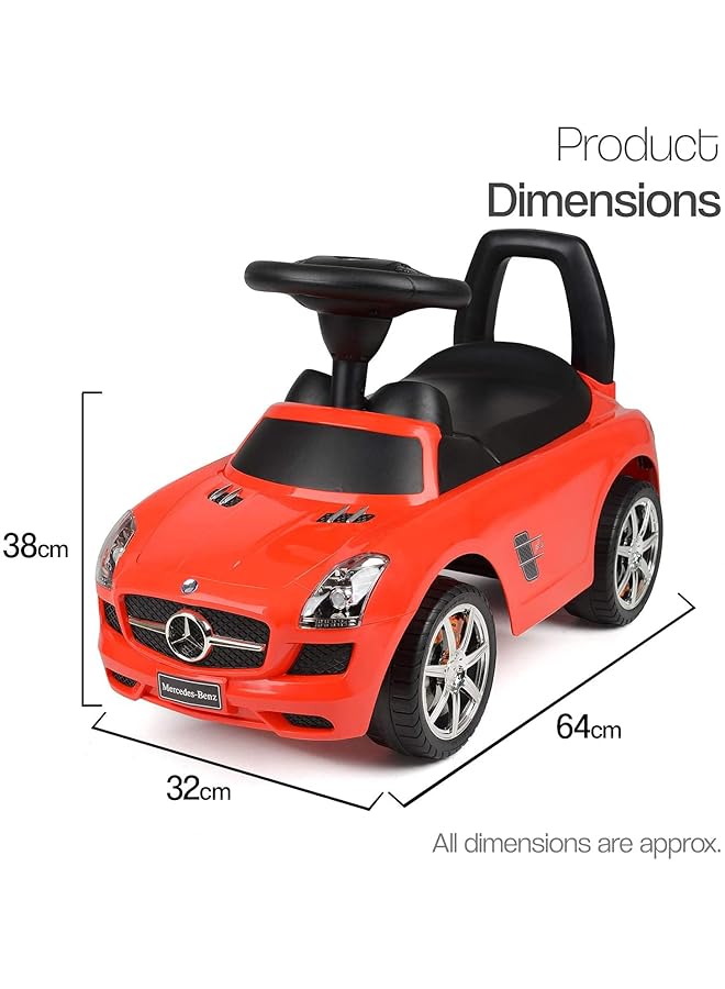 دروسا سيارة مرسيدس بنز مرخصة للركوب مع موسيقى ومساحة تخزين أسفل المقعد (حمراء) - Image 3
