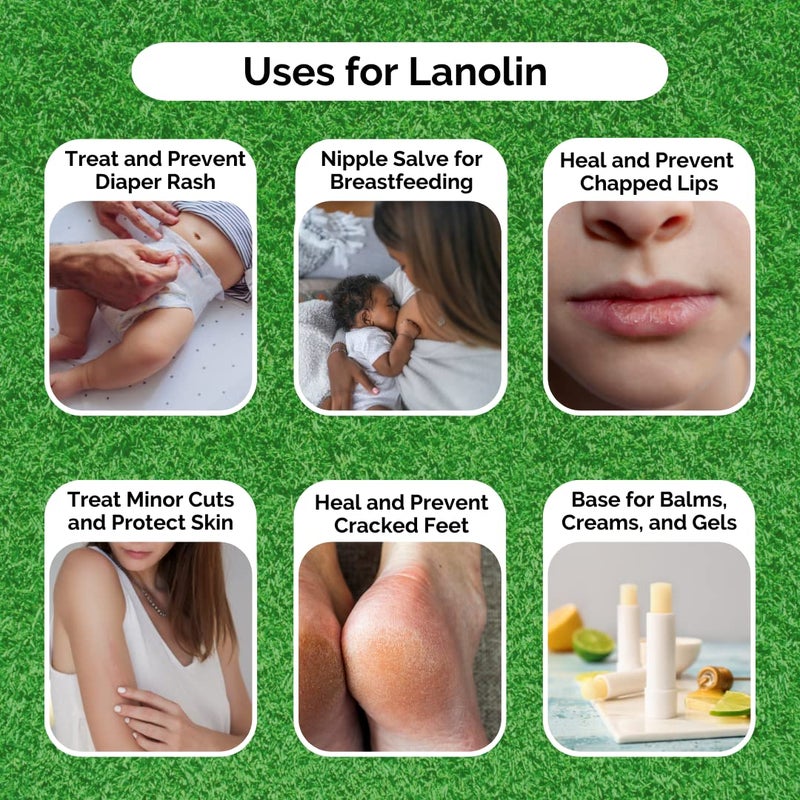 Kyabo Pure Lanolin 1lb Jar - All-Natural Emollient for Dry Skin, Chapped Lips, and More - Moisturizing, Hydrating, and Soothing - Ideal for Skincare and DIY Beauty Products Organic (16oz/1lb Jar) - Image 5