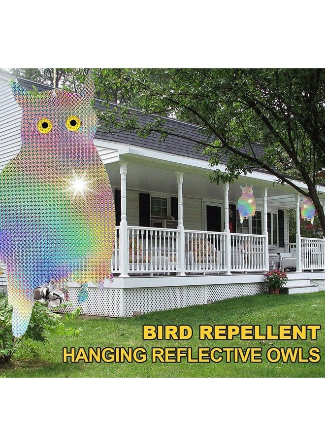 2 Pieces Bird Deworming Control intimidation Device, Bird Drive owl Laser Reflection owl Bird Deworming owl owl and Garden Window Balcony/orch (Rock Color Random)
