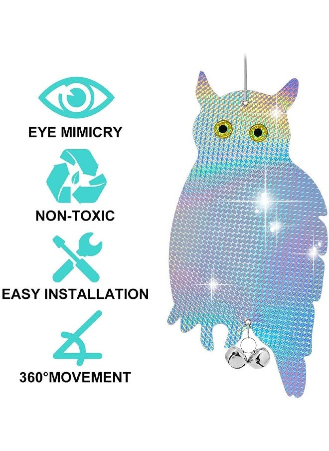 2 Pieces Bird Deworming Control intimidation Device, Bird Drive owl Laser Reflection owl Bird Deworming owl owl and Garden Window Balcony/orch (Rock Color Random)