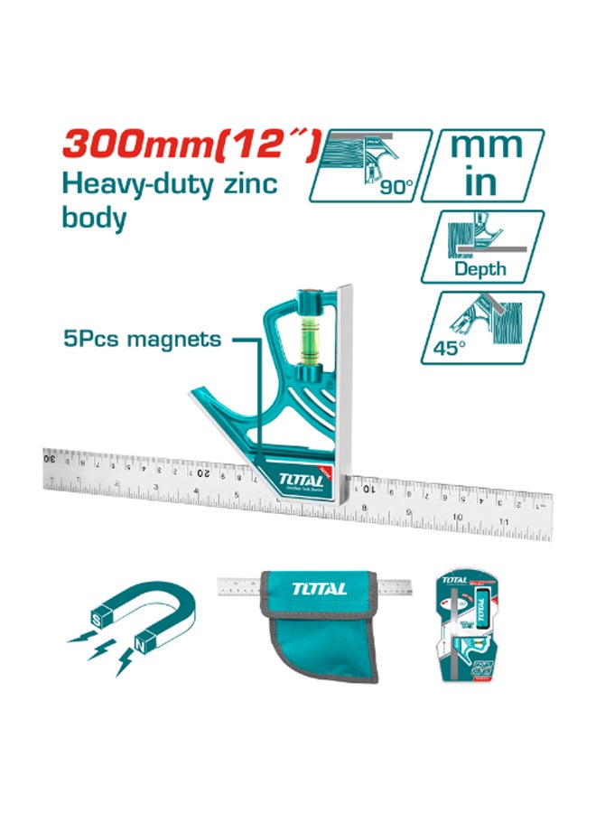 TOTAL Total Magnetic Lock Combination Square 300Mm 12Inch Tmt653005