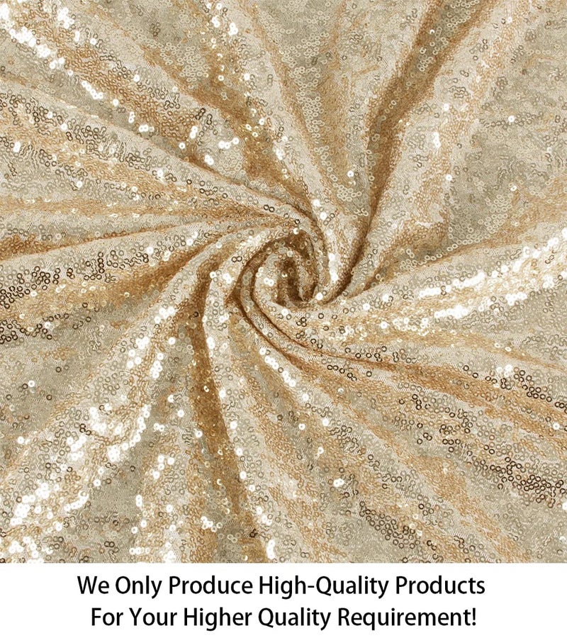 ShiDianYi 3 Feet 1 Yards Light Gold Sequin Fabric, by The Yard, Sequin Fabric, Tablecloth, Linen, Sequin Tablecloth, Table Runner (Light Gold) - Image 4