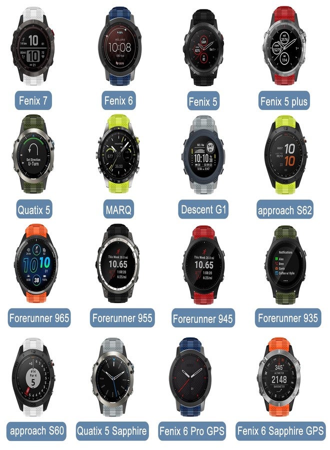 ISABAKE 22MM Strap for Garmin Forerunner 945/935/955/965, 22mm Silicone Replacement Strap for Fenix 7/Fenix 6/Fenix 6 Pro/Fenix 5/Fenix 5 plus/Quatix 5/Approach S62/S60/MARQ/Descent G1, Silicone - Image 4