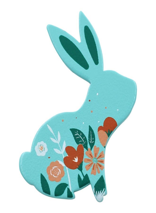 Real Sic Spring Bunny with Flowers Enamel Pin - Floral Rabbit Lapel Pin Brooches Symbolizing Summer and Fertility for Tops, Hats, Bags, Backpacks and Jackets - Image 1