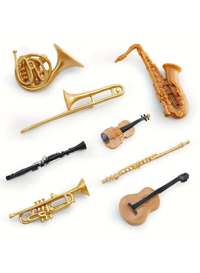 Model 1425 Miniature Musical Instrument Set 8pcs Static Decorative Ornament - Image 5