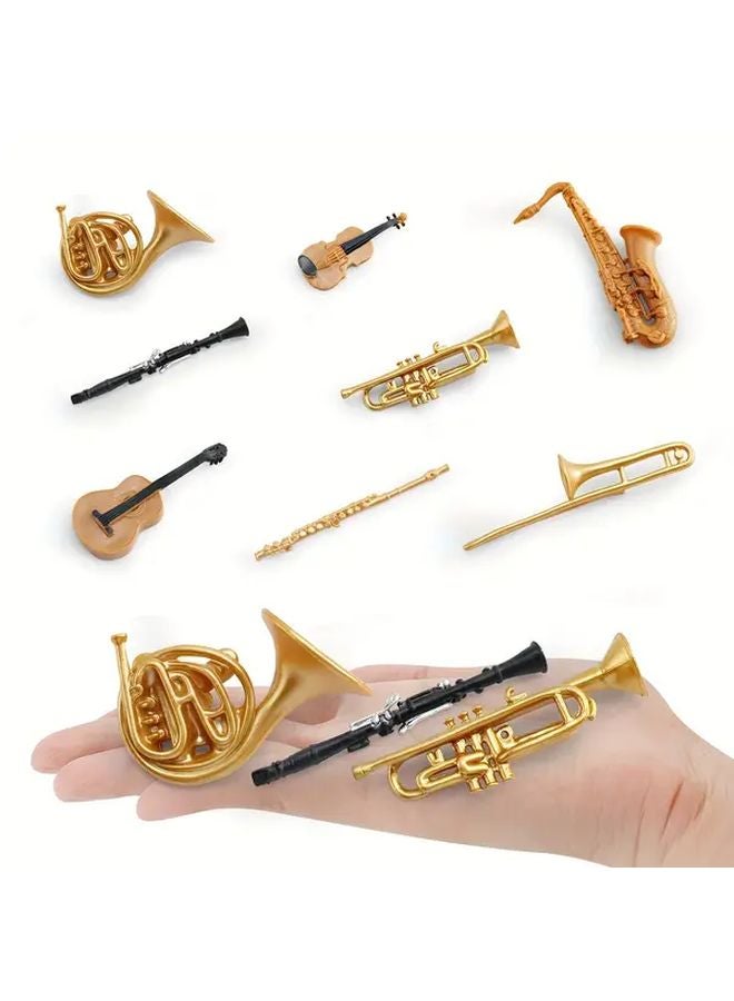 Model 1425 Miniature Musical Instrument Set 8pcs Static Decorative Ornament - Image 4