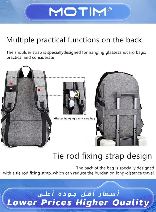Motim Travel Laptop Backpack for Men and Women Waterproof Anti Theft Bag Slim Durable Bookbag with Lock and USB Charging & Headphone Port for Work Business College Fits 14/15.6 Inch Laptop and Notebook  - Image 5