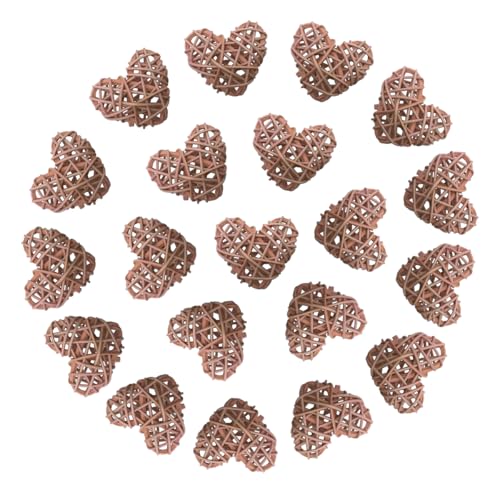 Cartsyou Heart Rattan Ball Sepakraga Vase Filler Ball Craft Photo Shooting Props for Garden Home Decor Christmas Tree Ornament Wedding Birthday Valentine's Day Baby Shower (Natural 5cm 20pcs) - Image 1