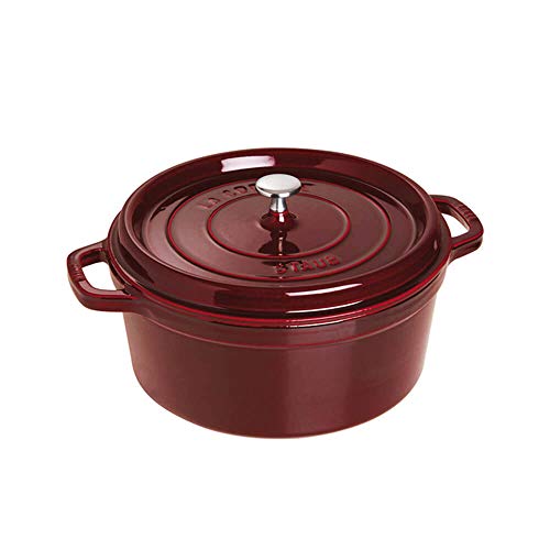 STAUB Cast Iron Roaster/Cocotte, Round, 26 cm, 5 L, Grenadine - Image 2