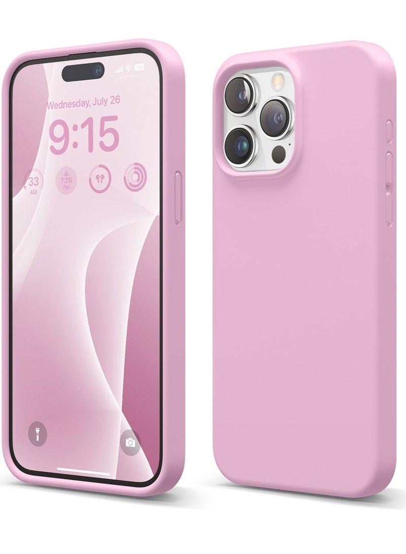 Elago Liquid Silicone for iPhone 15 Pro MAX Case Cover Full Body Protection, Shockproof, Slim, Anti-Scratch Soft Microfiber Lining - Hot Pink - Image 1