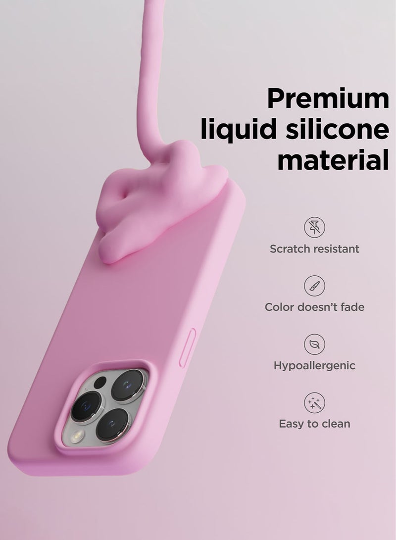 Elago Liquid Silicone for iPhone 15 Pro MAX Case Cover Full Body Protection, Shockproof, Slim, Anti-Scratch Soft Microfiber Lining - Hot Pink - Image 3