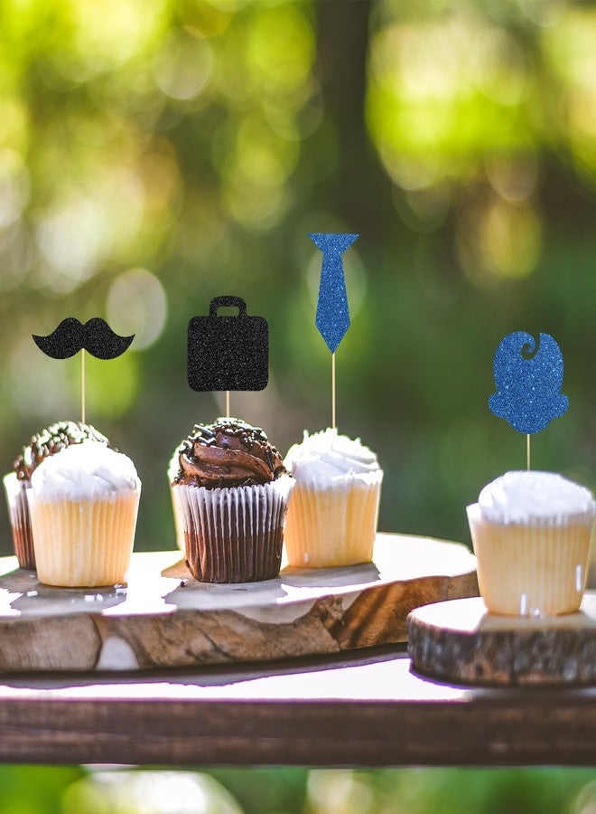Helewilk 24 Pcs Boss Boy Cupcake Toppers, Kids Boys Birthday Baby Shower Party Dessert Toothpicks, Welcome Baby / 6 months/ 1st Birthday Party Decoration Food Sticks Cupcake Toppers - Image 5