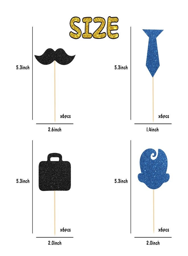 Helewilk 24 Pcs Boss Boy Cupcake Toppers, Kids Boys Birthday Baby Shower Party Dessert Toothpicks, Welcome Baby / 6 months/ 1st Birthday Party Decoration Food Sticks Cupcake Toppers - Image 3