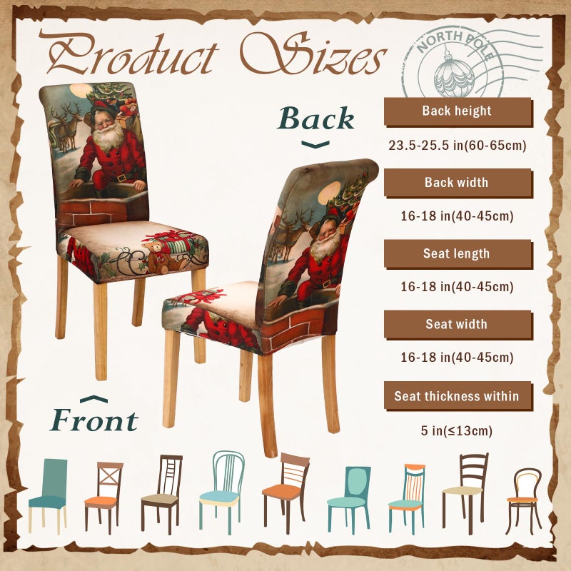 FuWeave FUEVEES 6 PCS Christmas CHARCH CARCH COVERS ALVERABLE ANDROADER ANDREAD CARCH CARCH مع SANTA CLAUS ELK SNIMMAN CARRECT SLEPCOVERS FOR XMAS KINGAN - Image 2