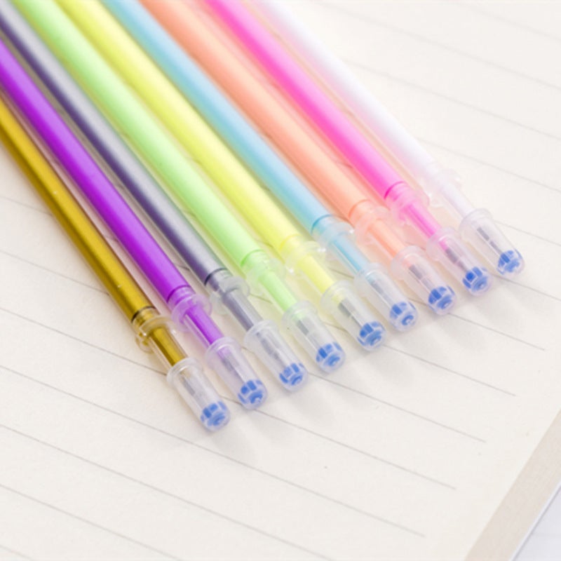 Japceit 24Pcs Gel Pen Refills Multicolor Set - Glitter Metallic Magic Pastel Neon Classic No Duplicates, 100% Acid Free Precision Made, Free-Flowing Smooth Ink for Drawing Sketching Scrapbooking Invit - Image 5