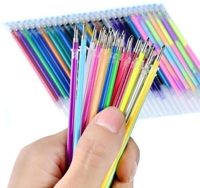 Japceit 24Pcs Gel Pen Refills Multicolor Set - Glitter Metallic Magic Pastel Neon Classic No Duplicates, 100% Acid Free Precision Made, Free-Flowing Smooth Ink for Drawing Sketching Scrapbooking Invit - Image 1