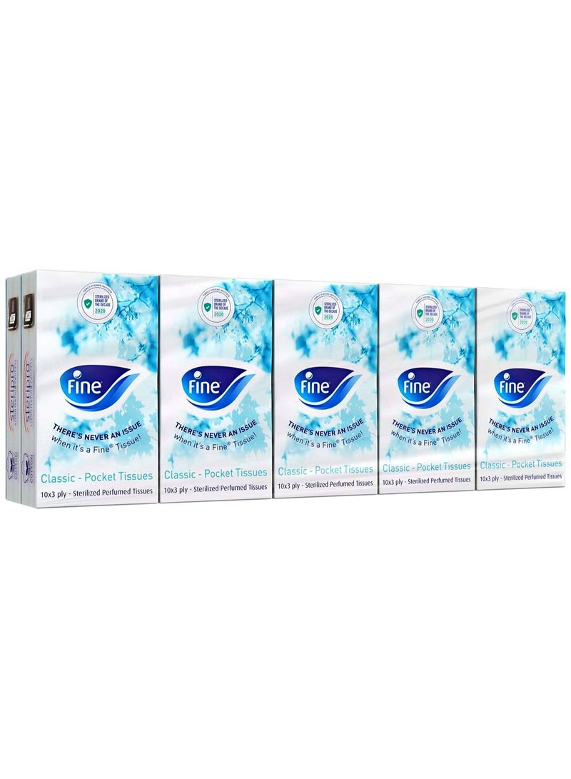 فاين مناديل الوجه الجيبية 10 عبوات من 10 أوراق × 3 طبقات - Image 1