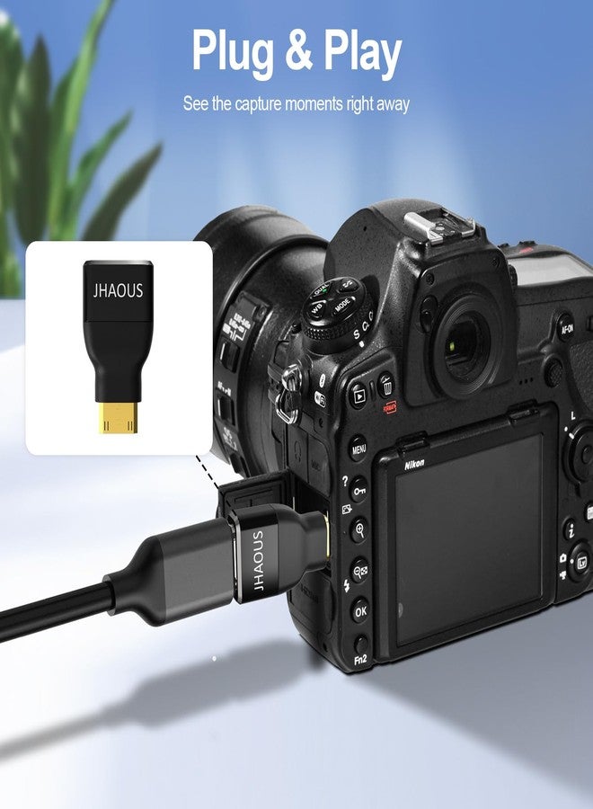 محول JHAOUS Mini HDMI إلى HDMI، بدقة 8K@60Hz و4K@144Hz، مطلي بالذهب، محول من أنثى إلى ذكر Mini HDMI لكاميرات DSLR، وأجهزة الكمبيوتر المحمولة، والأجهزة اللوحية، وأجهزة التلفزيون عالية الدقة، وRaspberry Pi، والشاشات، وأجهزة العرض - عالي السرعة ومتين - Image 3