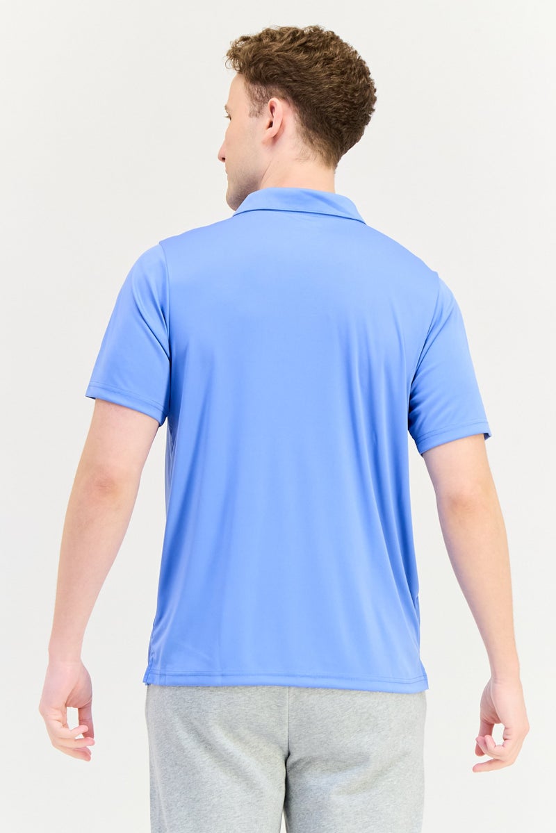 Reebok قميص بولو رياضي للرجال بأكمام قصيرة، خارجي، أزرق - Image 3