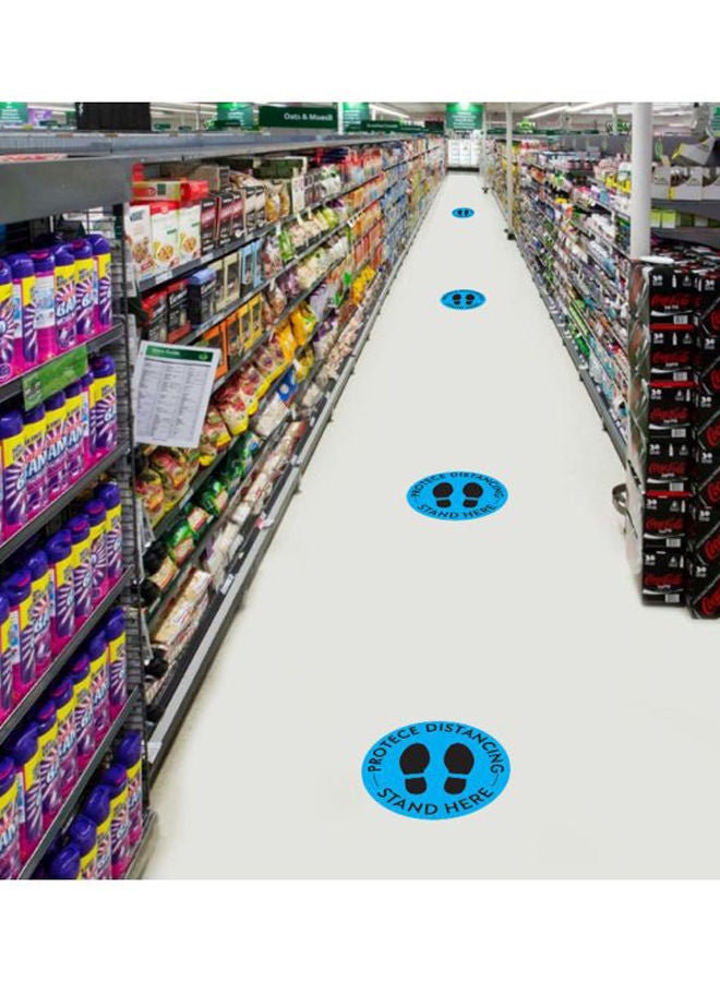 نيبمينينت "لافتة أرضية بطبعة عبارة "Stand Here" أسود/أزرق 27.94سنتيمتر  - Image 2