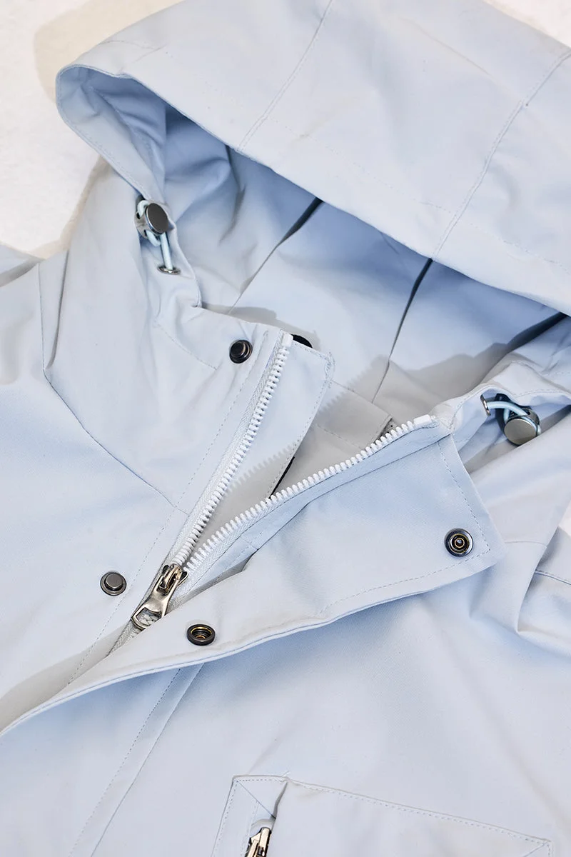 SNITCH جاكيت بغطاء رأس وجيوب متعددة باللون الرمادي