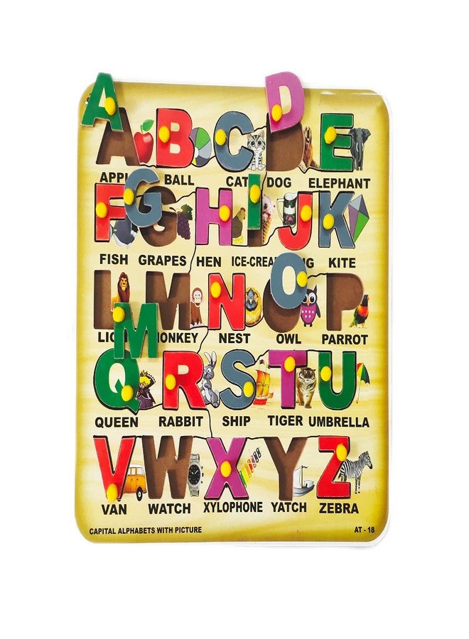 RPC99 Wooden Puzzle/Learning Educational Toy/Stray with Knobs (Capital Alphabet-2) - Image 1