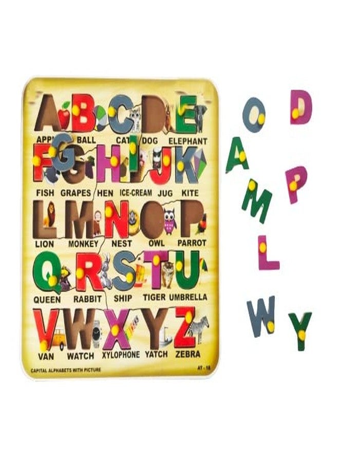RPC99 Wooden Puzzle/Learning Educational Toy/Stray with Knobs (Capital Alphabet-2) - Image 2