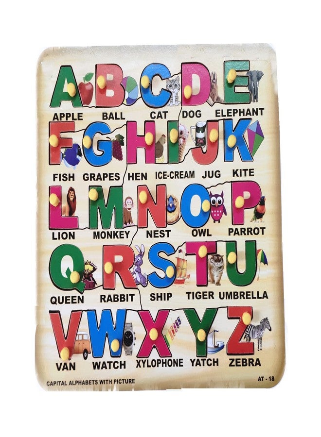 RPC99 Wooden Puzzle/Learning Educational Toy/Stray with Knobs (Capital Alphabet-2) - Image 5